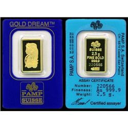 2.5g Pamp Gold Bullion Bar
