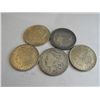 Image 1 : 5 Morgan Silver Dollars