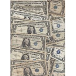 100 Silver Certificates - circulated