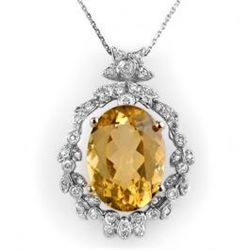 12.8 ctw Citrine & Diamond Necklace
