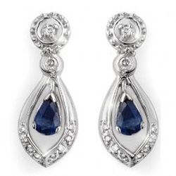1.36 ctw Blue Sapphire & Diamond Earrings