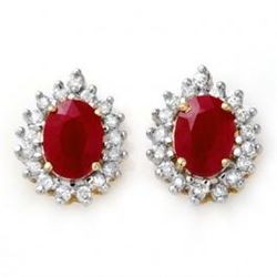 4.44 ctw Ruby & Diamond Earrings