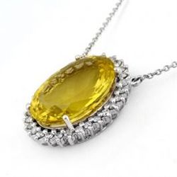 32.0 ctw Lemon Topaz & Diamond Necklace