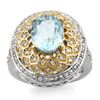 Image 1 : 4.05 ctw Aquamarine & Diamond Ring 14K
