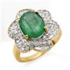 Image 1 : 5.15 ctw Emerald & Diamond Ring 14K