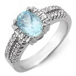 1.55 ctw Aquamarine & Diamond Ring