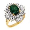 Image 1 : 3.9 ctw Emerald & Diamond Ring 14K