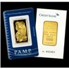 Image 1 : 1 oz Pamp Suisse Gold Ingot on Assay Card