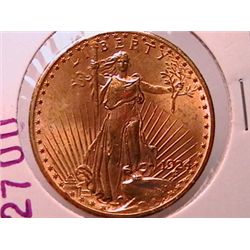 1924 $20 Gold St. Gaudens Ch AU58