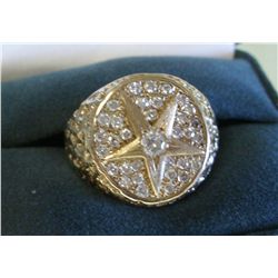 .50 CARAT DIAMOND 14K GOLD MENS STAR RING, 16 GRAMS GOLD