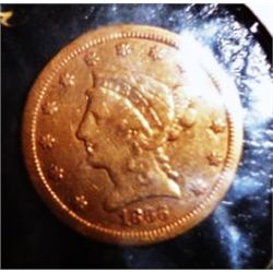 1866--S $2.5 GOLD LIBERTY, LOW MINTAGE