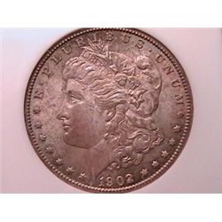 1902-S Rainbow Morgan Dollar MS63 NGC Scarce Date