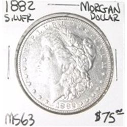 1882 MORGAN SILVER DOLLAR RED BOOK VALUE IS $75.00 *RARE MS-63 HIGH GRADE* !!