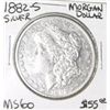Image 1 : 1882-S MORGAN SILVER DOLLAR RED BOOK VALUE IS $55.00 *RARE MS-60 HIGH GRADE*!!