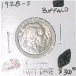1928-S BUFFALO NICKEL RED BOOK VALUE IS $300.00 *EXTREMELY RARE KEY DATE MS-60 HIGH GRADE*!!