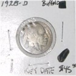 1928-D BUFFALO NICKEL RED BOOK VALUE IS $45.00 *RARE KEY DATE EXTRA FINE GRADE*