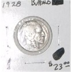 1928 BUFFALO NICKEL RED BOOK VALUE IS $23.00 *RARE KEY DATE EXTRA FINE GRADE* !!