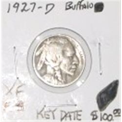 1927-D BUFFALO NICKEL RED BOOK VALUE IS $100.00 *RARE KEY DATE EXTRA FINE GRADE*!!