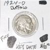 Image 1 : 1924-D BUFFALO NICKEL RED BOOK VALUE IS $60.00 *EXTREMELY RARE KEY DATE FINE GRADE* !!