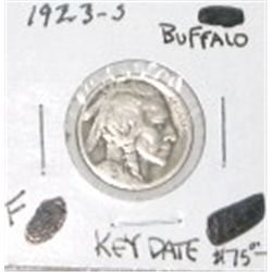 1923-S BUFFALO NICKEL RED BOOK VALUE IS $75.00 *EXTREMELY RARE KEY DATE FINE GRADE*!!