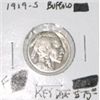 Image 1 : 1919-S BUFFALO NICKEL RED BOOK VALUE IS $75.00 *RARE KEY DATE FINE GRADE*!!