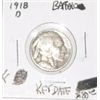 Image 1 : 1918-D BUFFALO NICKEL RED BOOK VALUE IS $80.00 *RARE KEY DATE FINE GRADE* BUFFALO NICKEL OUT OF SAFE