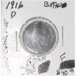 1916-D BUFFALO NICKEL RED BOOK VALUE IS $40.00 *EXTREMELY RARE KEY DATE FINE GRADE* BUFF OUT OF SAFE