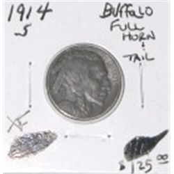1914-S BUFFALO NICKEL *FULL HORN & TAIL* RED BOOK VALUE IS $125.00 *EXTREMELY RARE KEY DATE EF GRADE