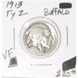 1913 TYPE 2 BUFFALO NICKEL RED BOOK VALUE IS $20.00 RARE VERY FINE GRADE* BUFFALO NICKEL OUT OF SAFE