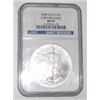 Image 1 : 2008 SILVER EAGLE 1oz EARLY RELEASE *EXTREMELY RARE CERTIFIED MS-69 BY NGC* SILVER EAGLE OUT OF SAFE
