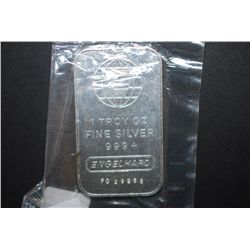 Engelhard Silver Ingot; 999+ Fine Silver 1 Oz.; EST. $40-60