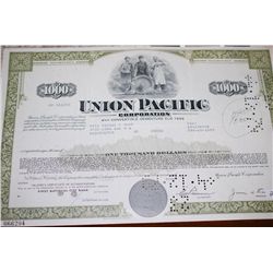 Union Pacific Corp. Stock Certificate Dated 1969; EST. $10-20
