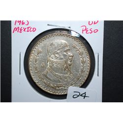 1963 Mexico Un Peso Foreign Coin; EST. $5-10