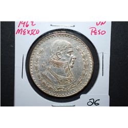 1962 Mexico Un Peso Foreign Coin; EST. $5-10