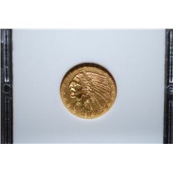 1914 US Indian Chief $2 1/2 Gold Coin; MCPCG Graded MS61; EST. $325-375