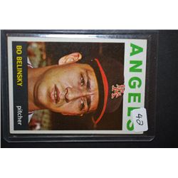 1964 MLB Bo Belinsky Los Angeles Angels Baseball Trading Card; EST. $5-10