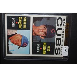 1964 MLB Chicago Cubs Rookie Stars Baseball Trading Card; Fred Norman Pitcher & Sterling Slaughter P