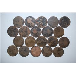 Great Britain One Penny Foreign Coin; Various Dates & Conditions; Lot of 20; EST. $15-25