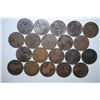 Image 2 : Great Britain One Penny Foreign Coin; Various Dates & Conditions; Lot of 20; EST. $15-25