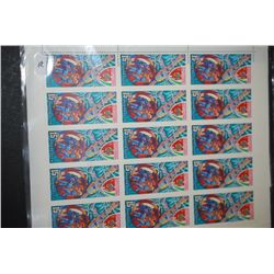 1980 CCCP/USSR Postal Stamp Sheet; Lot of 15 Stamps; EST. $10-20