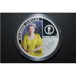 2012 Australia $1 Diamond Jubilee Colorized H.M. Queen Elizabeth II Silver Proof Foreign Coin In Dis