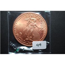 2011 Copper Round "St. Gauden's Type"; .999 Fine Copper 1 Oz.; EST. $5-10