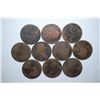 Image 1 : Great Britain One Penny Foreign Coin; Various Dates & Conditions; Lot of 10; EST. $10-15
