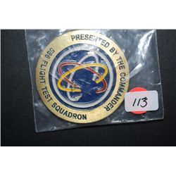 Holloman AFB NM 586 Flight Test Squadron Military Challenge Coin Presented By The Commander; Far Abo