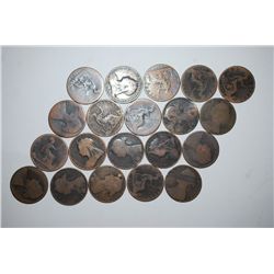 Great Britain One Penny Foreign Coin; Various Dates & Conditions; Lot of 20; EST. $10-25