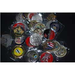Military Challenge Coin; Various Dates, Bases, People, Etc.; Lot of 25; EST. $50-100