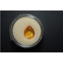 Teardrop Shaped Canary Yellow Colored Gemstone; EST. $5-10