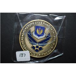 United States Air Force Chaplain Service Military Challenge Coin; Delivering Spiritual Fitness; EST.