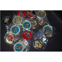 Military Challenge Coin; Various Dates, Bases, People, Etc.; Lot of 20; EST. $40-60