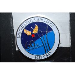 1947-2007 United States Air Force 60th Anniversary Military Challenge Coin; One Team One Mission; ES